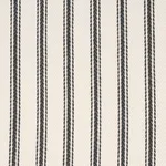 Schumacher 84860 Griffin Ticking Stripe Black & White fabric swatch