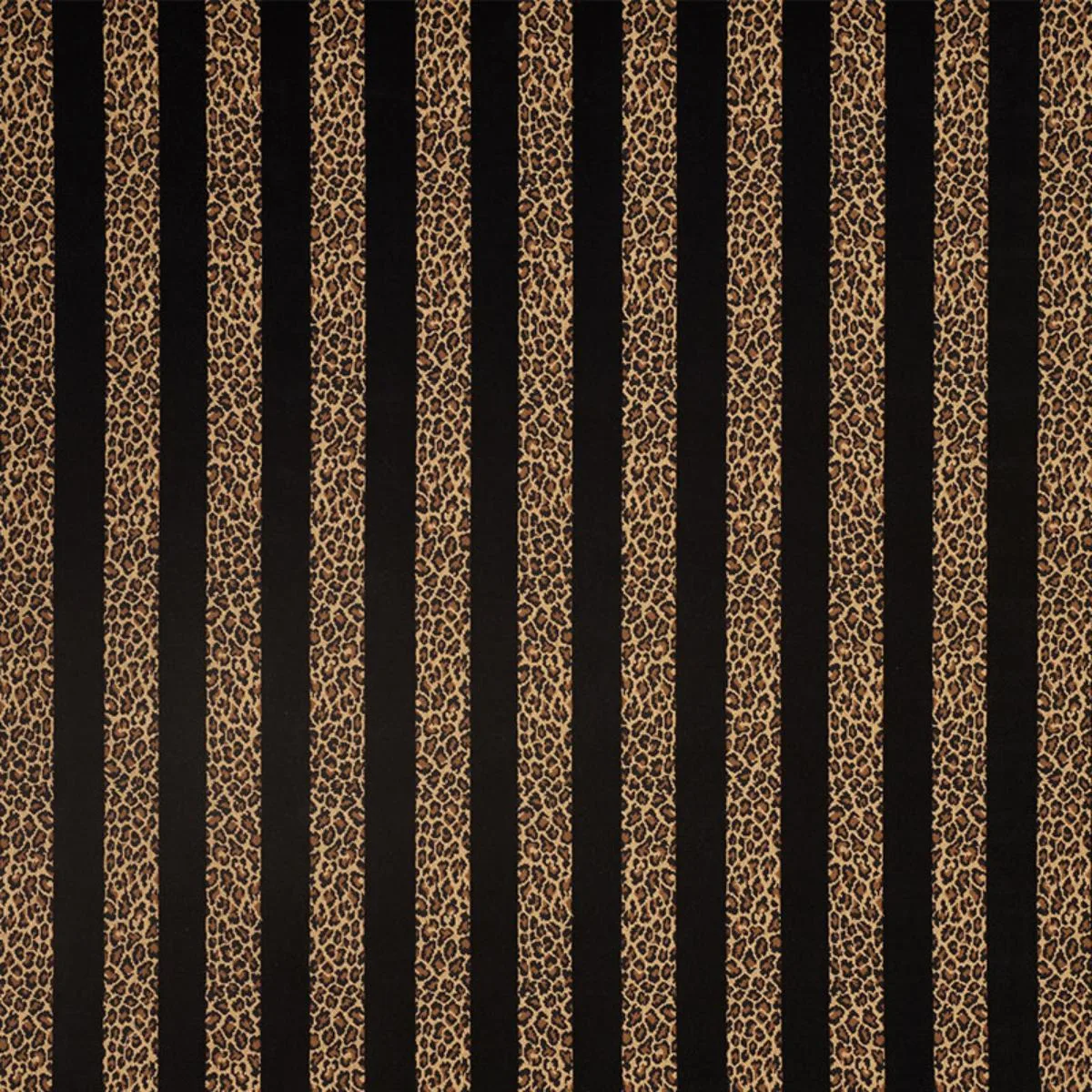 Schumacher 77142 Guepard Stripe Velvet Black fabric swatch