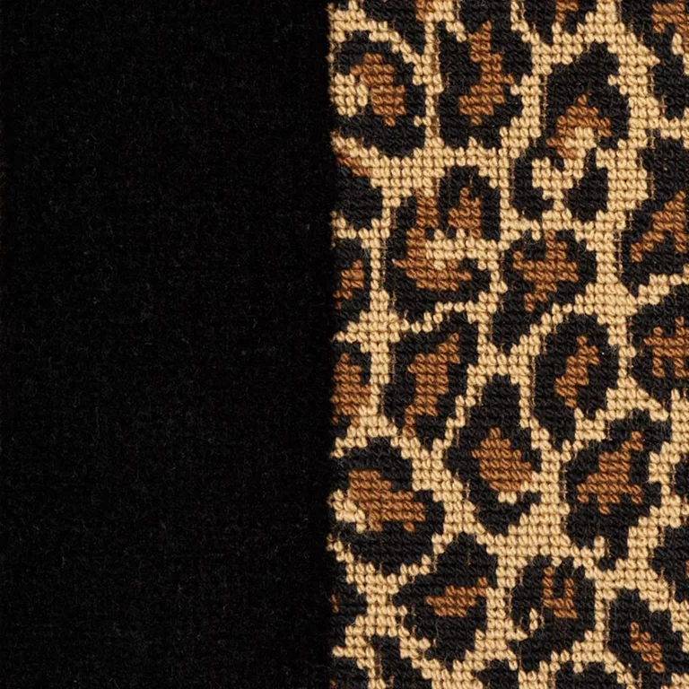 Schumacher 77142 Guepard Stripe Velvet Black fabric swatch