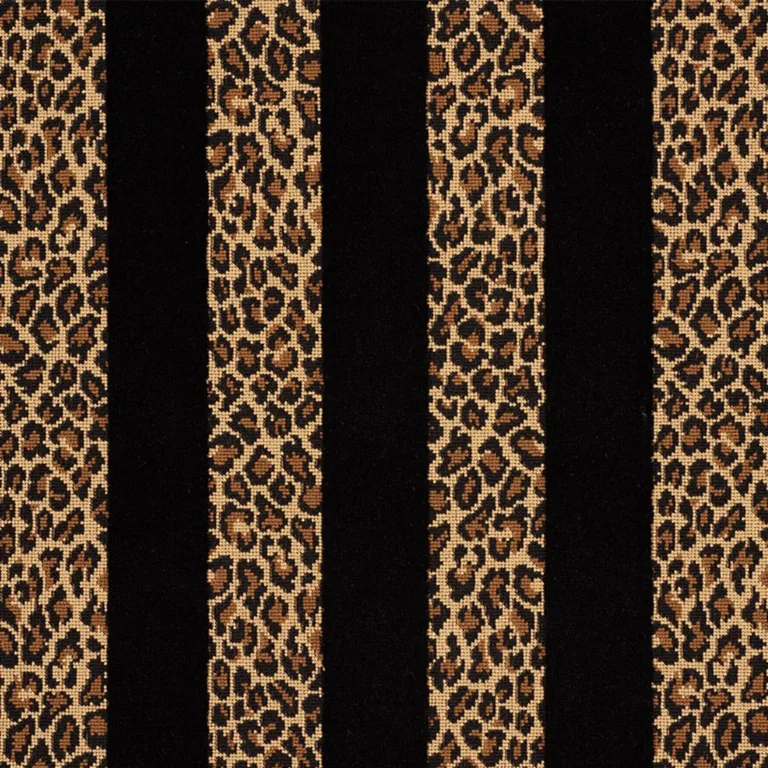 Schumacher 77142 Guepard Stripe Velvet Black fabric swatch