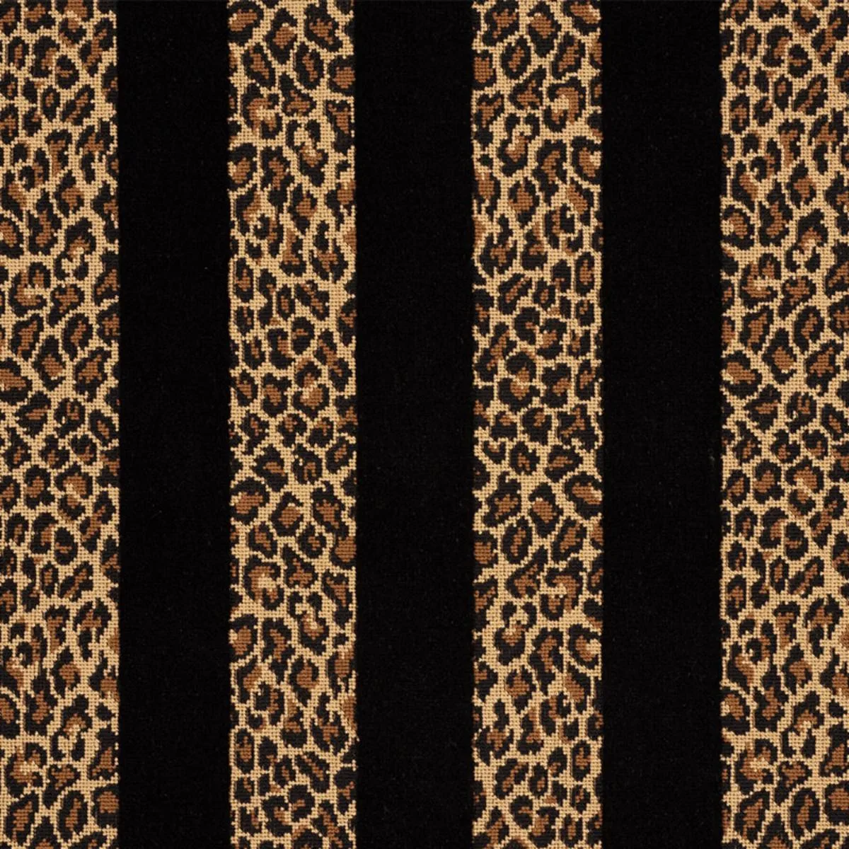 Schumacher 77142 Guepard Stripe Velvet Black fabric swatch