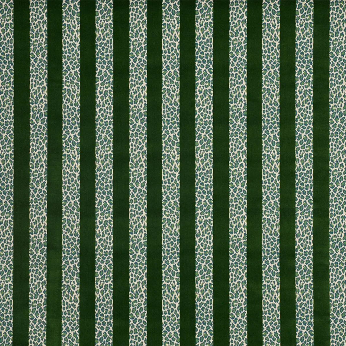 Schumacher 77141 Guepard Stripe Velvet Emerald fabric swatch