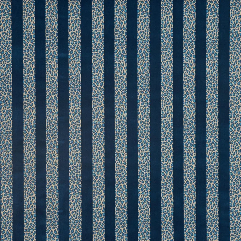 Schumacher 77140 Guepard Stripe Velvet Mediterranean fabric swatch