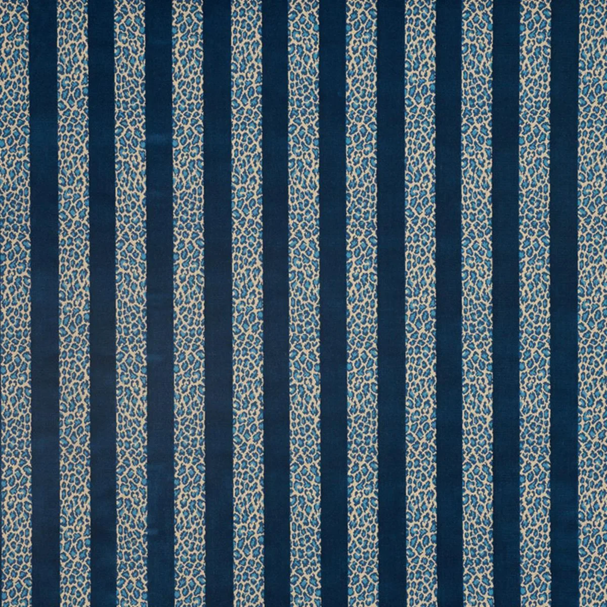 Schumacher 77140 Guepard Stripe Velvet Mediterranean fabric swatch
