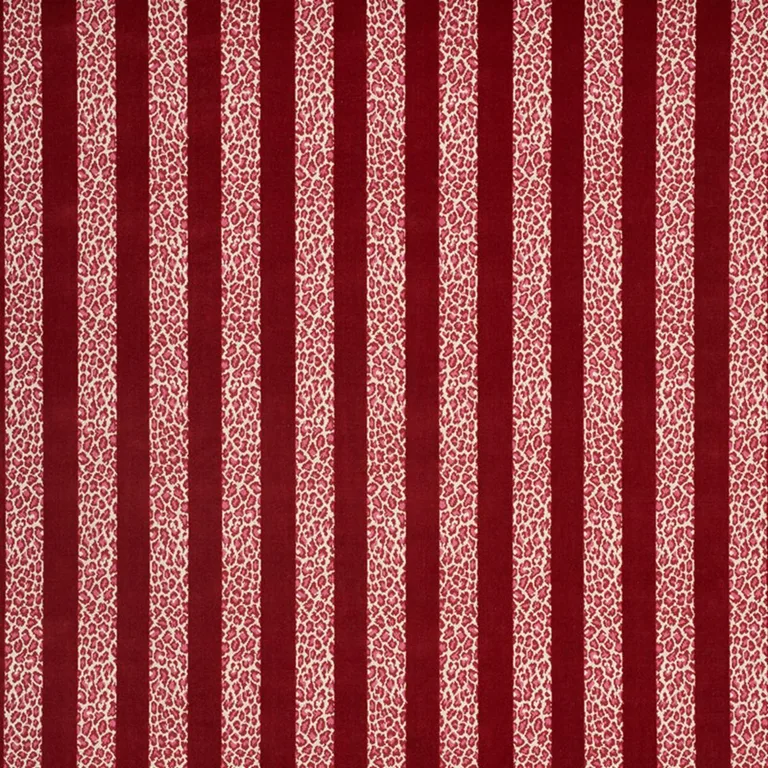 Schumacher 77143 Guepard Stripe Velvet Red fabric swatch