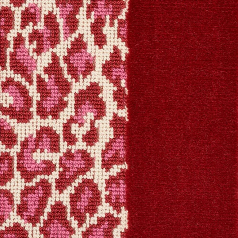 Schumacher 77143 Guepard Stripe Velvet Red fabric swatch