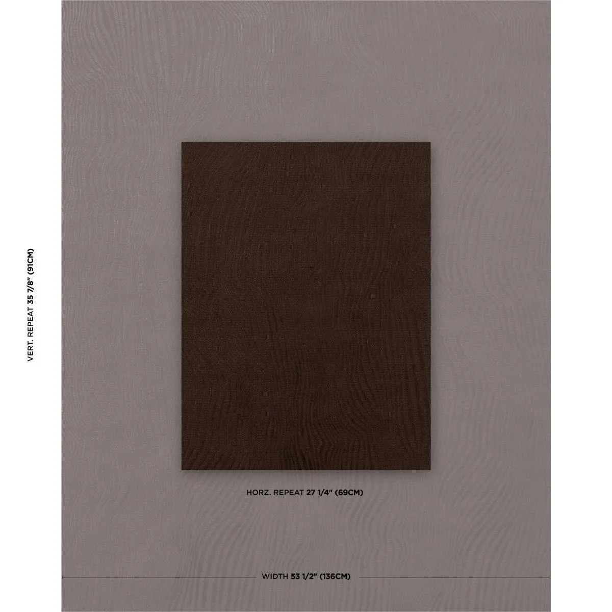 Schumacher 80363 Gunta Cut Velvet Espresso fabric swatch