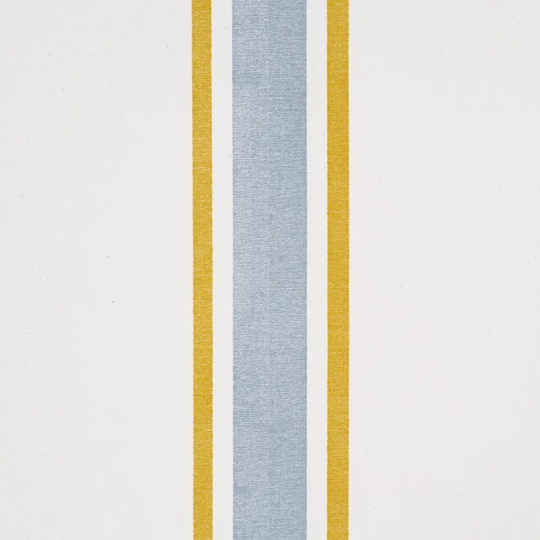 Schumacher 183743 Hadwen Stripe Yellow & Blue fabric swatch
