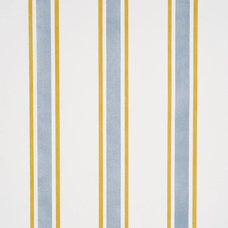 Schumacher 183743 Hadwen Stripe Yellow & Blue fabric swatch