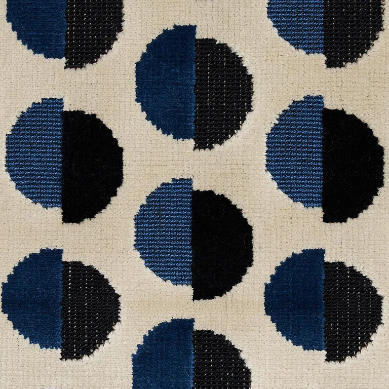 Schumacher 80850 Half Moon Velvet Navy fabric swatch