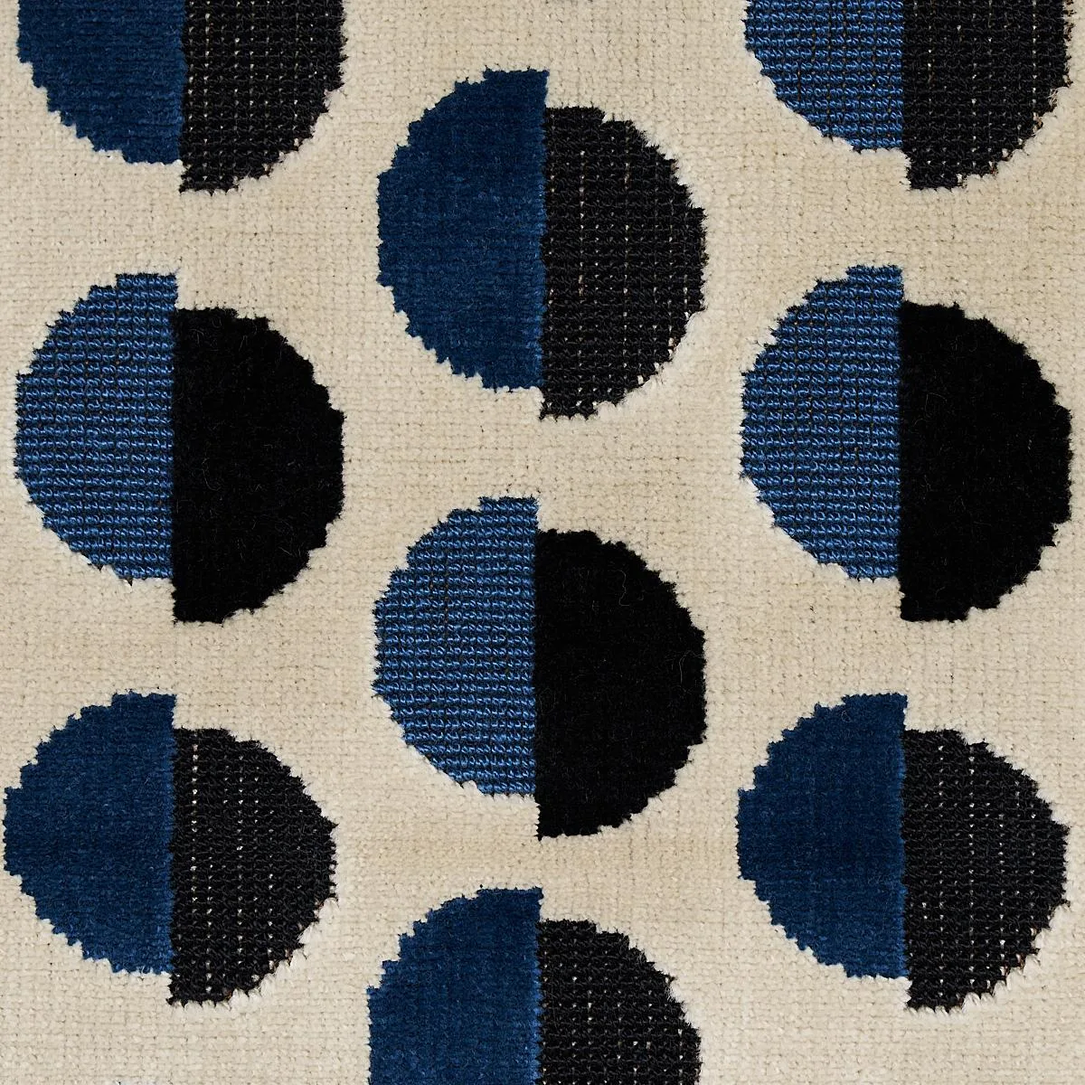 Schumacher 80850 Half Moon Velvet Navy fabric swatch