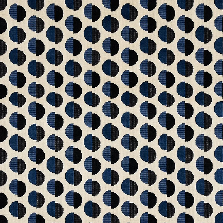Schumacher 80850 Half Moon Velvet Navy fabric swatch