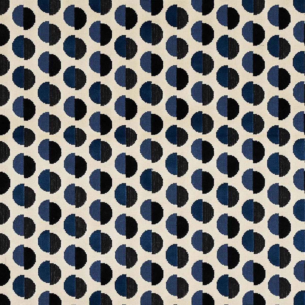 Schumacher 80850 Half Moon Velvet Navy fabric swatch