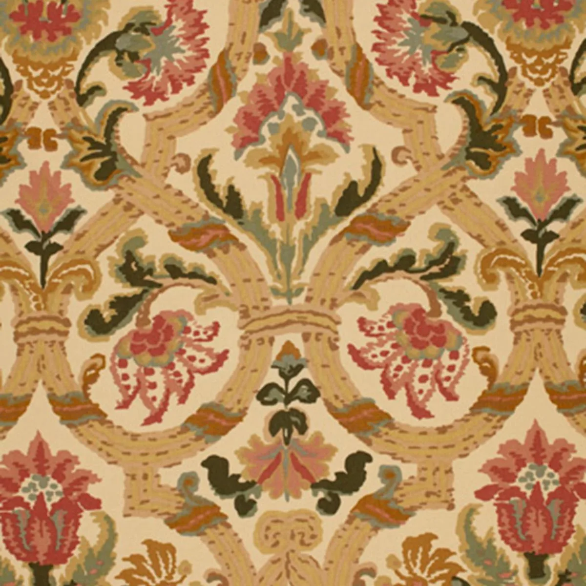 Schumacher 2638929 Halstead Rose & Gold fabric swatch