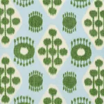Schumacher 181300 Hamilton Ikat Blue And Leaf fabric swatch