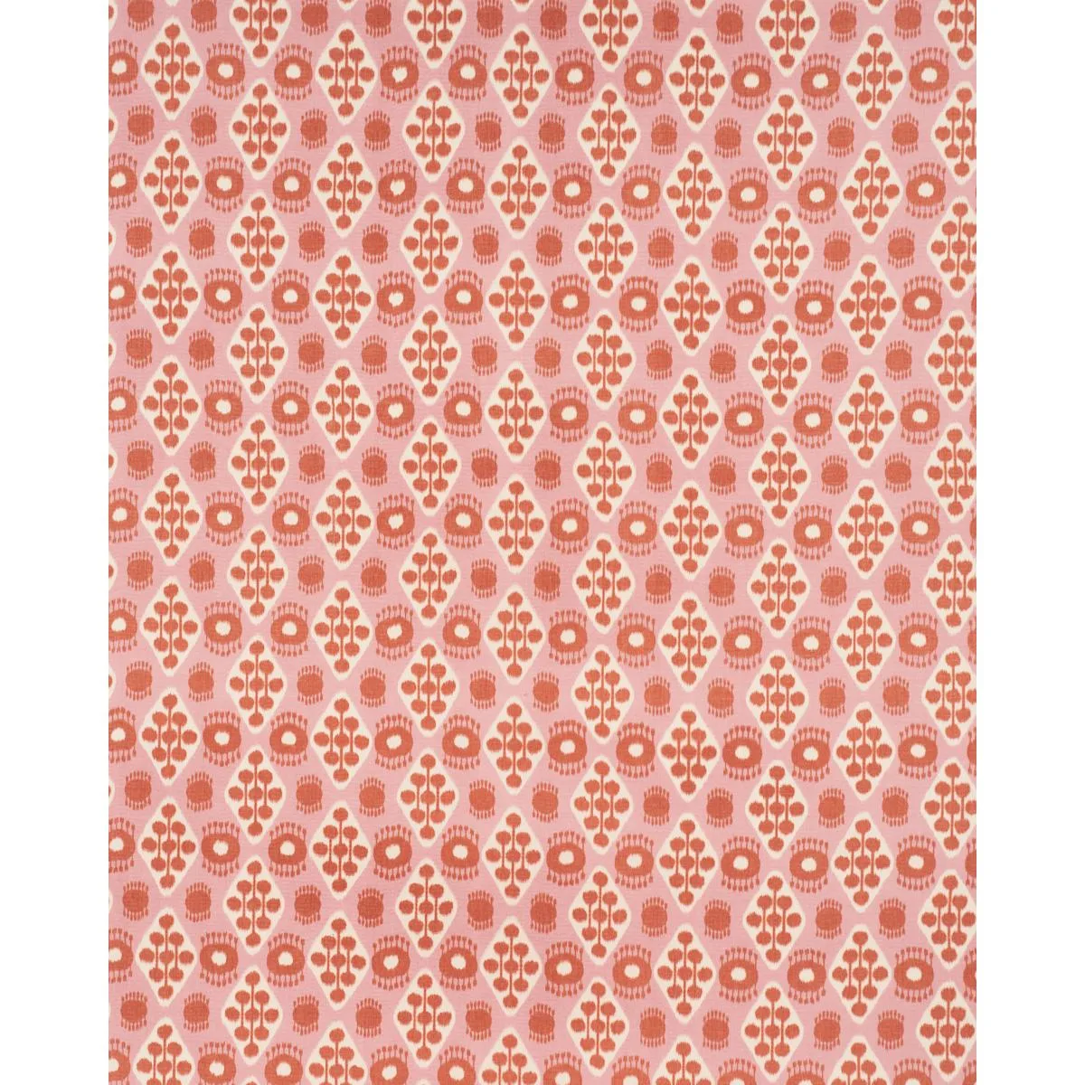 Schumacher 181302 Hamilton Ikat Pink And Tangerine fabric swatch