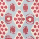 Schumacher 181301 Hamilton Ikat Sky And Cherry fabric swatch