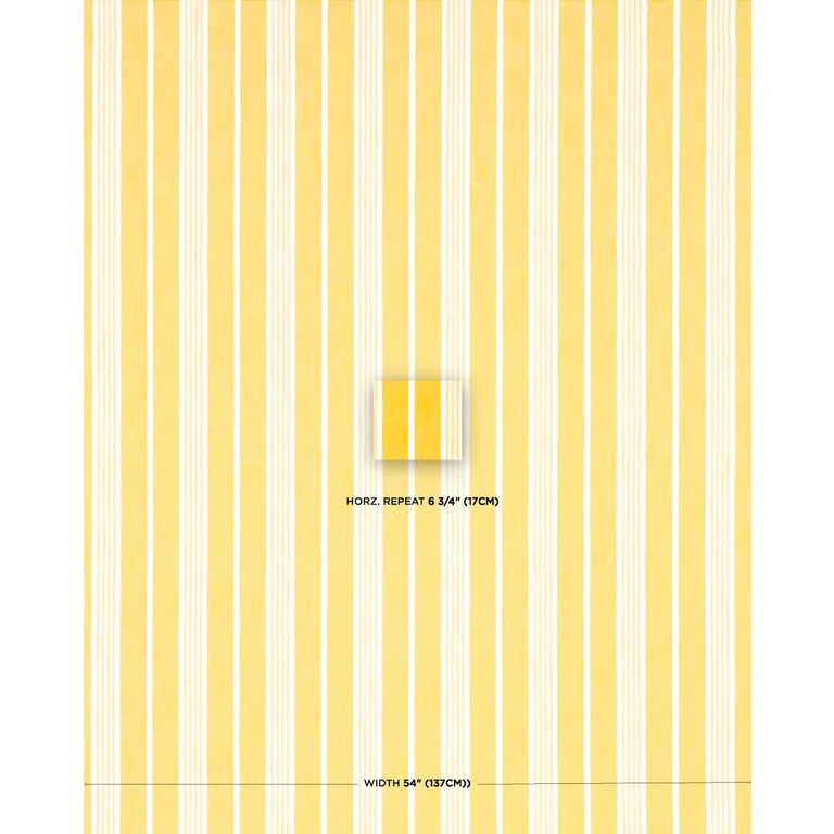 Schumacher 82303 Hampton Stripe Indoor/Outdoor Canary fabric swatch