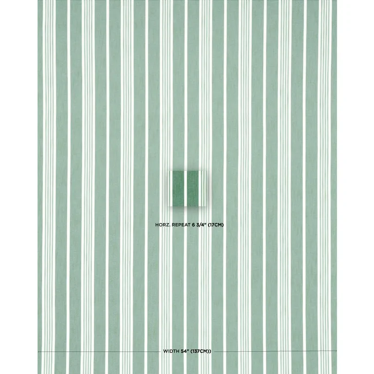 Schumacher 82302 Hampton Stripe Indoor/Outdoor Emerald fabric swatch