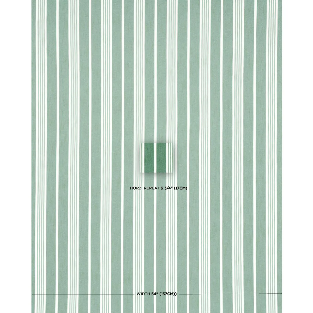 Schumacher 82302 Hampton Stripe Indoor/Outdoor Emerald fabric swatch