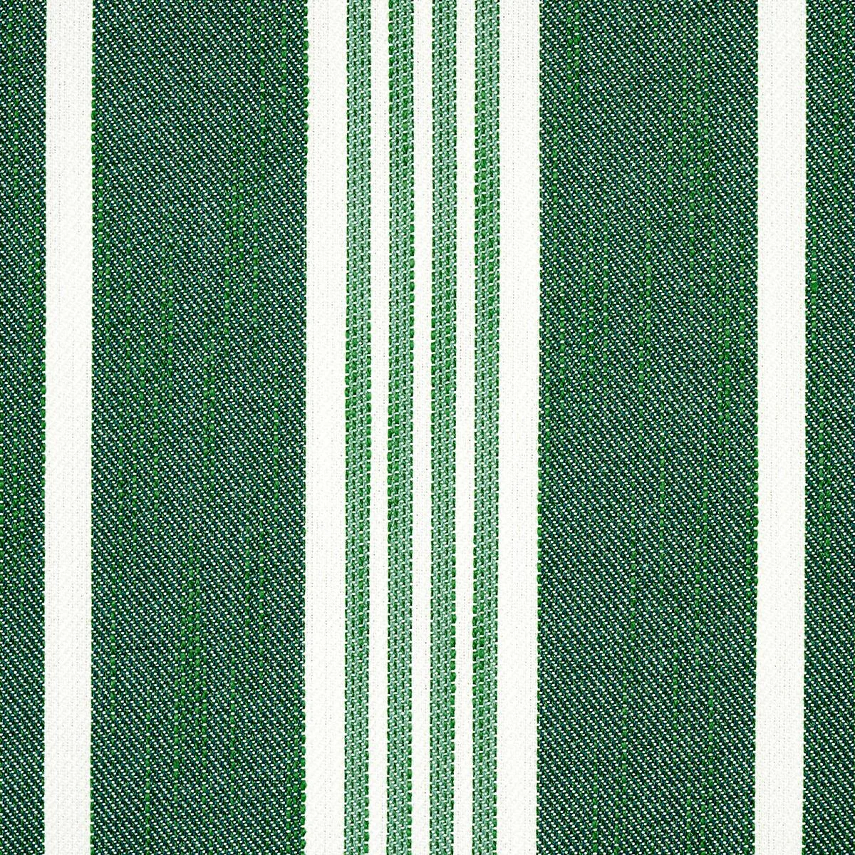 Schumacher 82302 Hampton Stripe Indoor/Outdoor Emerald fabric swatch