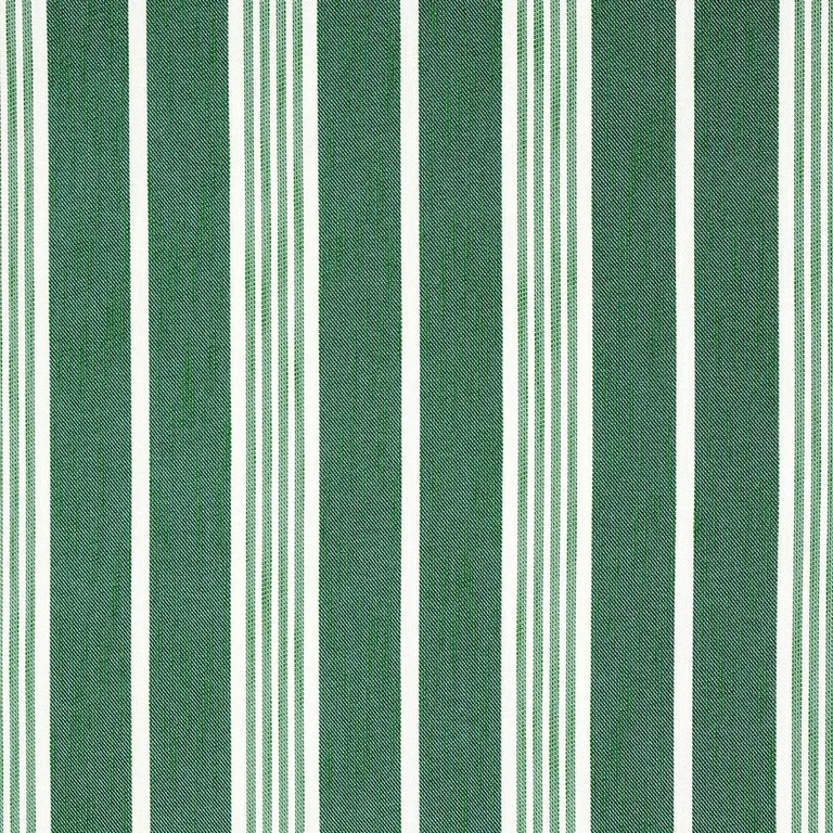 Schumacher 82302 Hampton Stripe Indoor/Outdoor Emerald fabric swatch