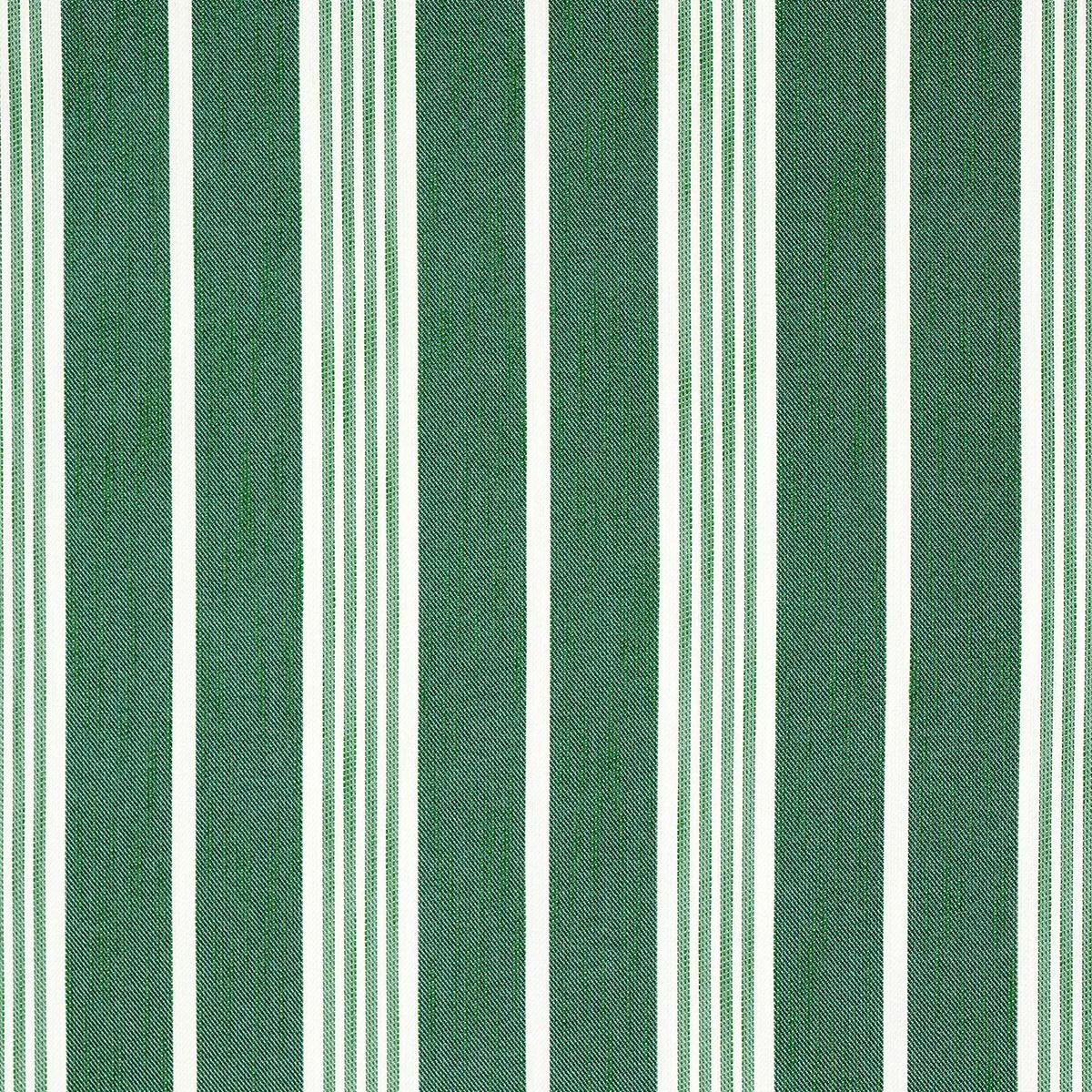 Schumacher 82302 Hampton Stripe Indoor/Outdoor Emerald fabric swatch
