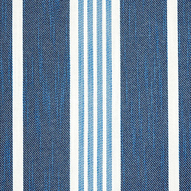 Schumacher 82300 Hampton Stripe Indoor/Outdoor Indigo fabric swatch
