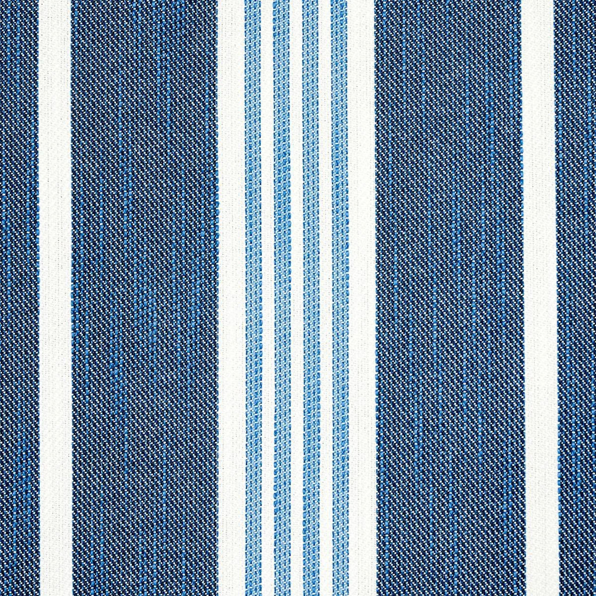 Schumacher 82300 Hampton Stripe Indoor/Outdoor Indigo fabric swatch