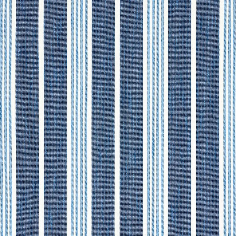 Schumacher 82300 Hampton Stripe Indoor/Outdoor Indigo fabric swatch