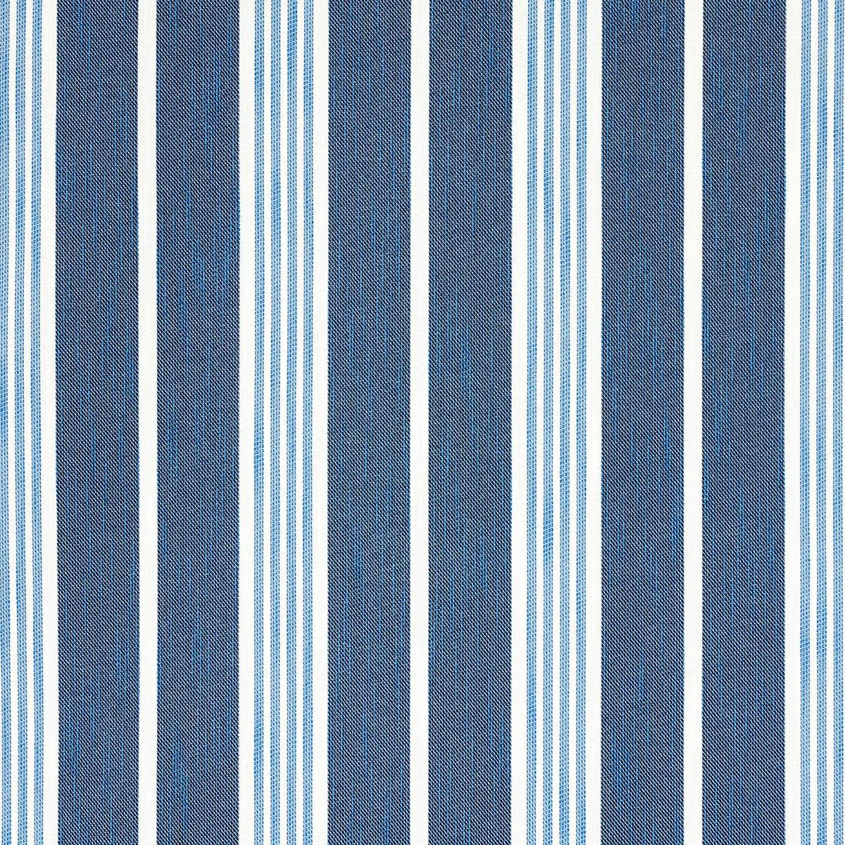 Schumacher 82300 Hampton Stripe Indoor/Outdoor Indigo fabric swatch