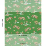 Schumacher 78112 Hanlun Dragon Embroidery Green fabric swatch