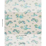 Schumacher 78110 Hanlun Dragon Embroidery Natural fabric swatch
