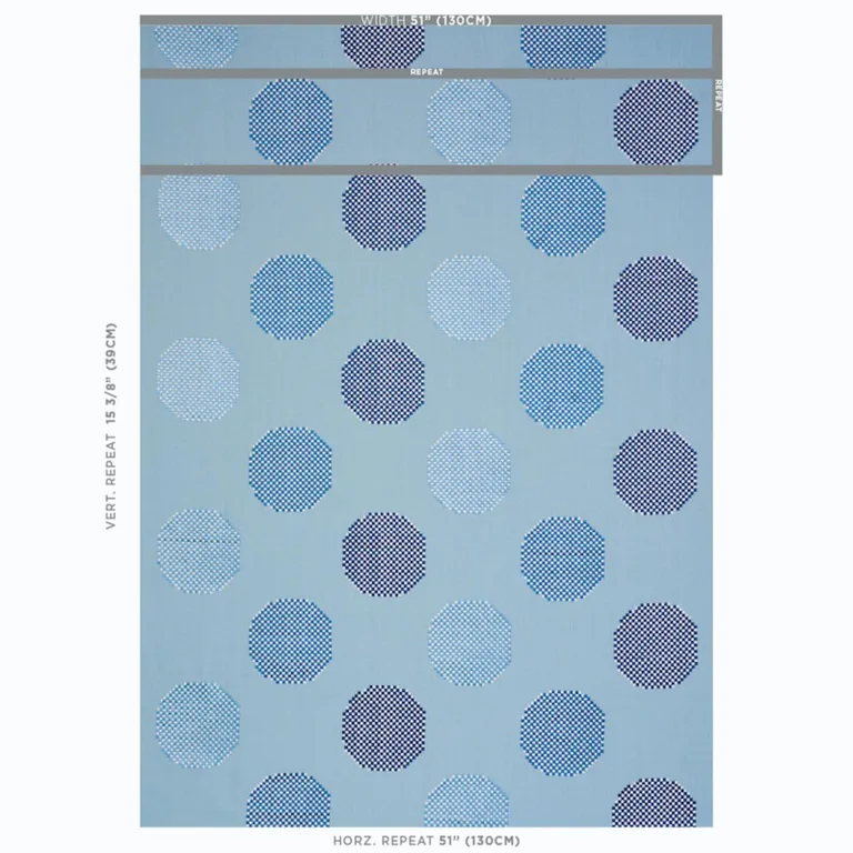 Schumacher 78942 Hansen Embroidery Blue fabric swatch