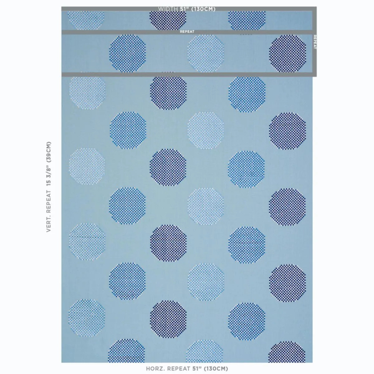Schumacher 78942 Hansen Embroidery Blue fabric swatch