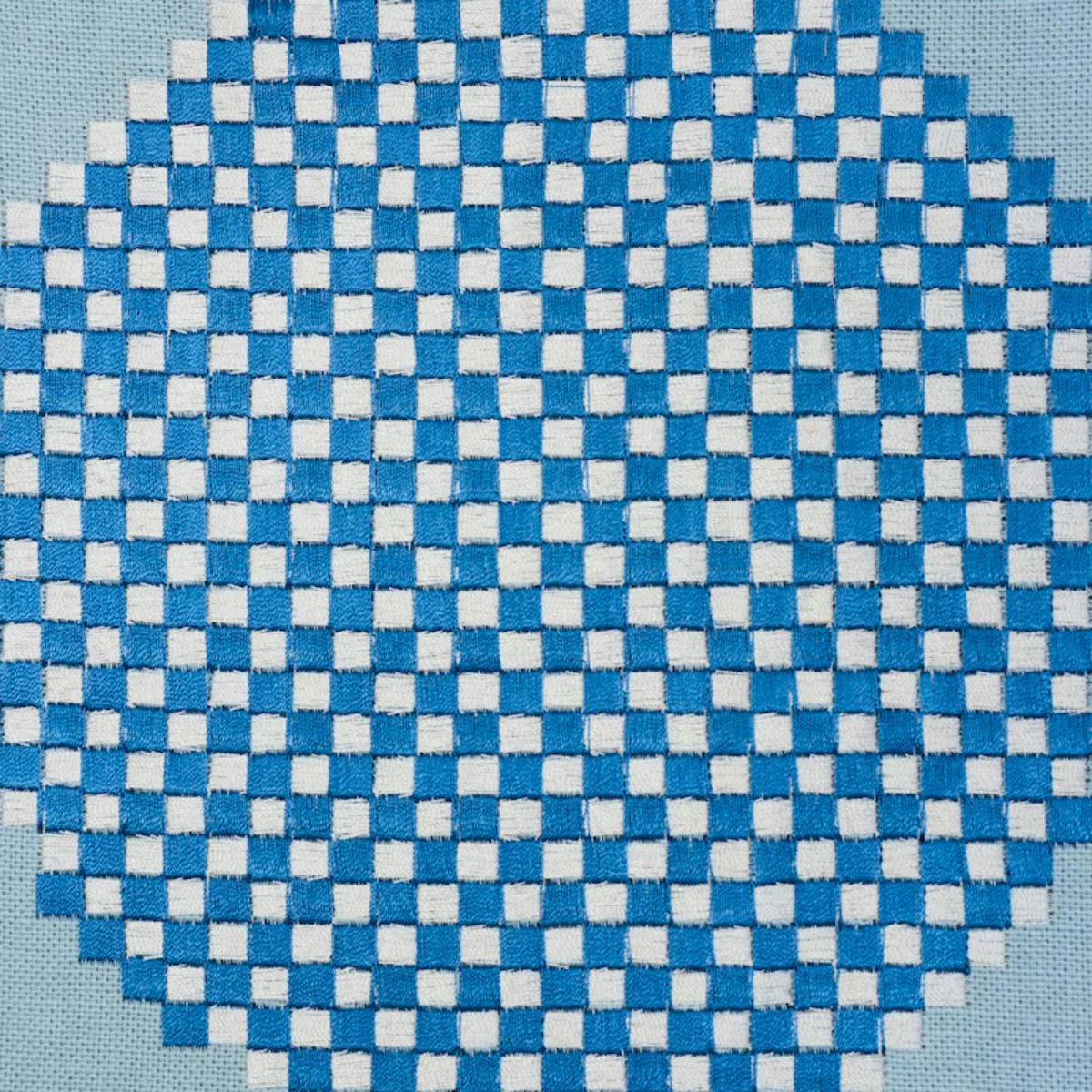 Schumacher 78942 Hansen Embroidery Blue fabric swatch