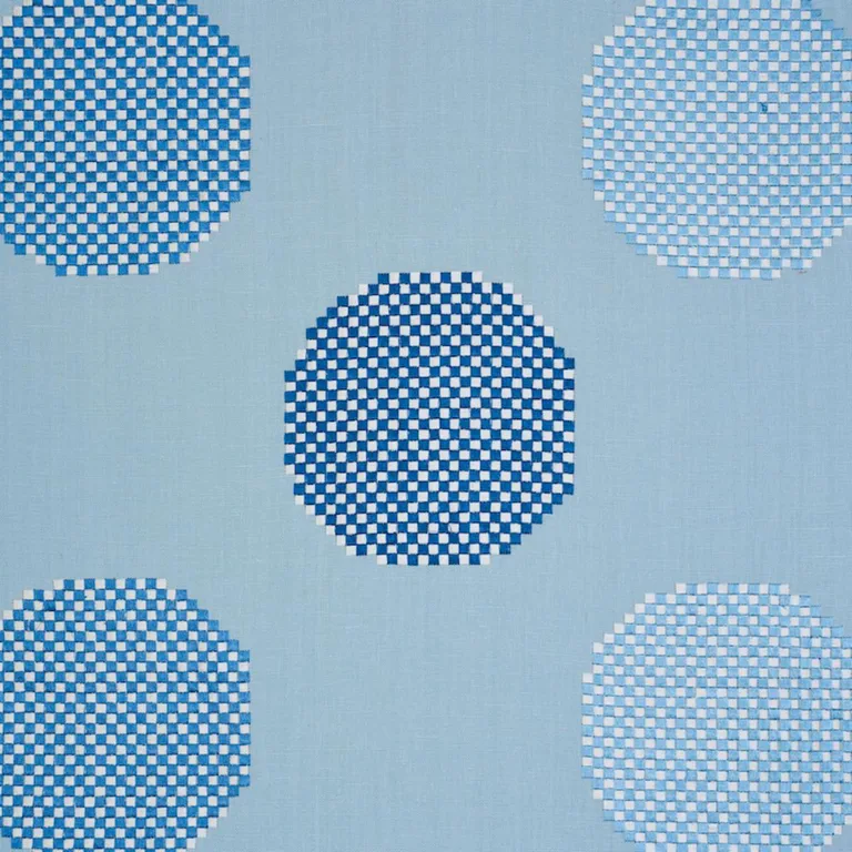 Schumacher 78942 Hansen Embroidery Blue fabric swatch