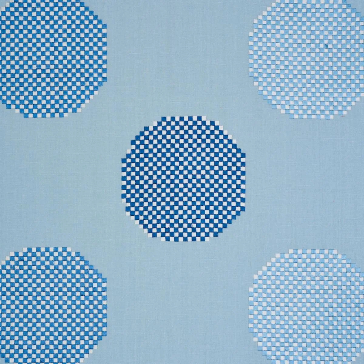 Schumacher 78942 Hansen Embroidery Blue fabric swatch