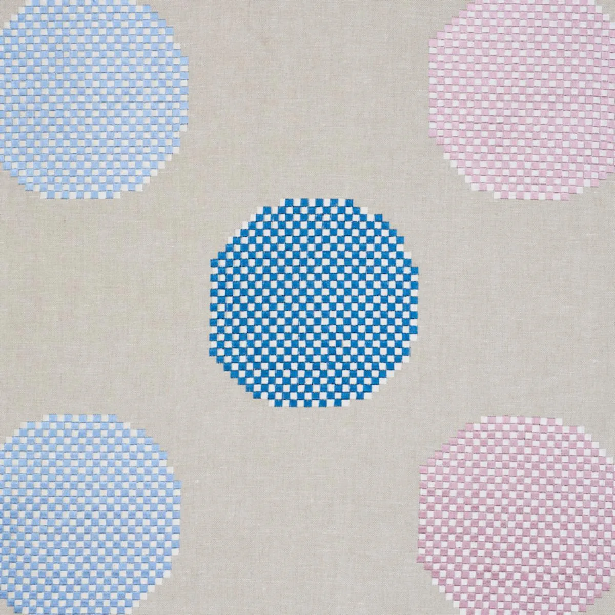 Schumacher 78941 Hansen Embroidery Blue & Lilac fabric swatch