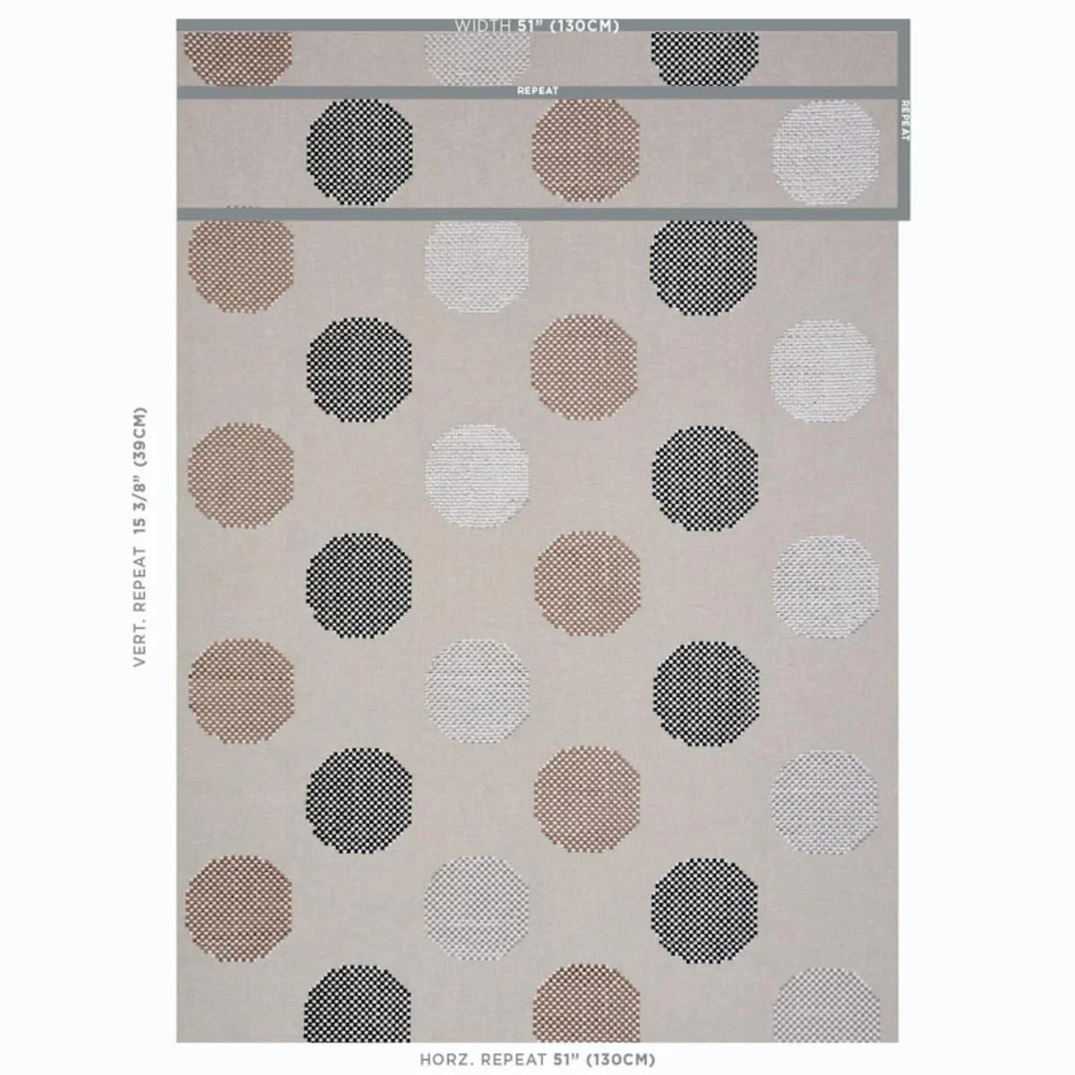 Schumacher 78940 Hansen Embroidery Neutral fabric swatch