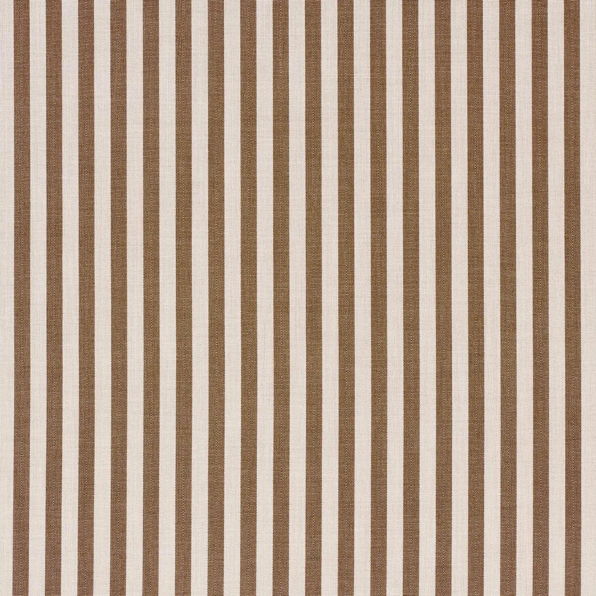 Schumacher 85811 Hanson Indoor/Outdoor Stripe Narrow Brown fabric swatch