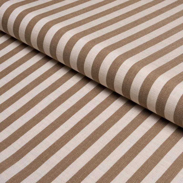 Schumacher 85811 Hanson Indoor/Outdoor Stripe Narrow Brown fabric swatch