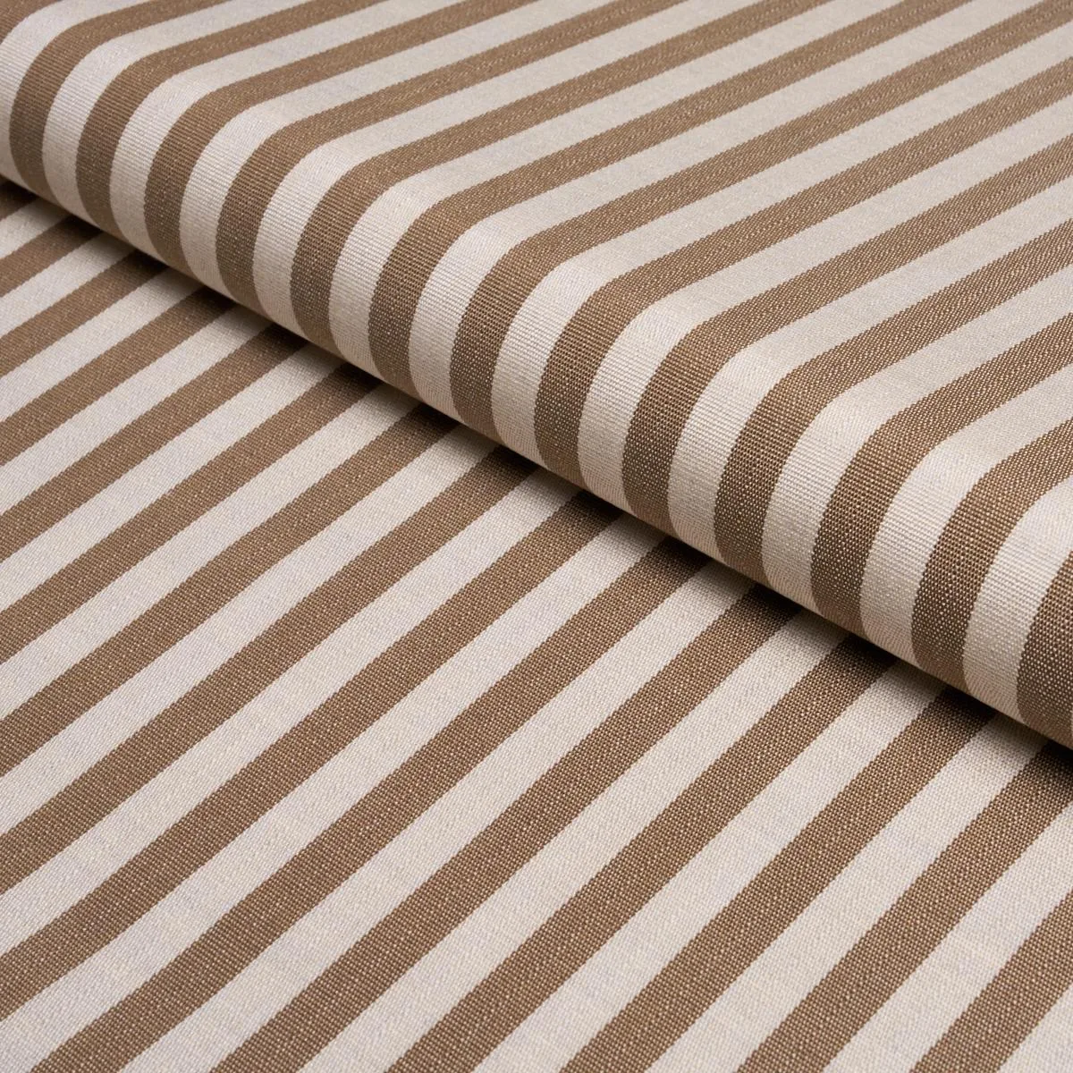 Schumacher 85811 Hanson Indoor/Outdoor Stripe Narrow Brown fabric swatch