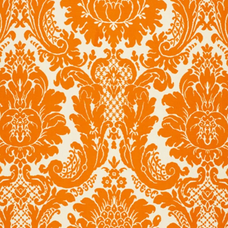 Schumacher 2643541 Harmon Manor Ii Tangerine fabric swatch