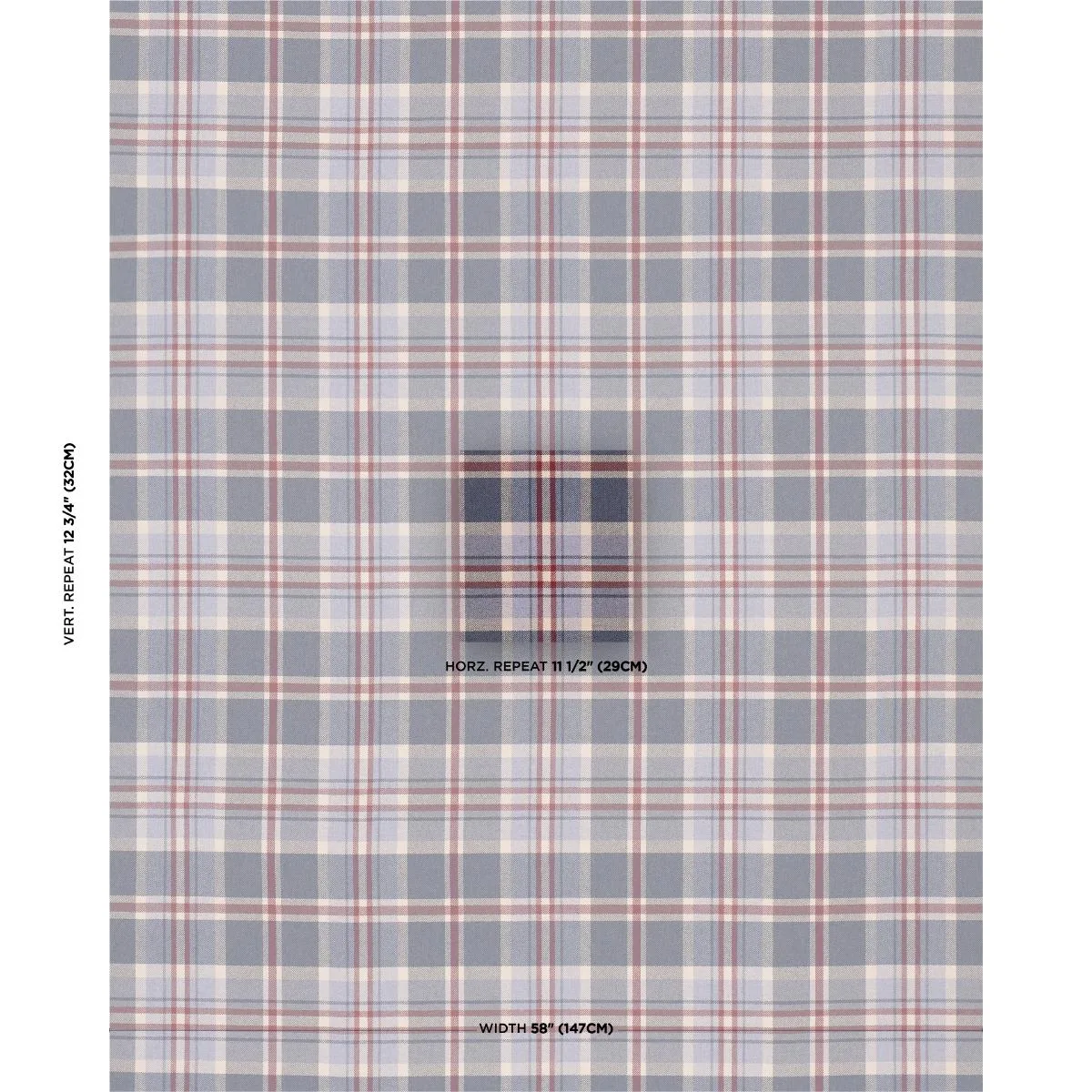 Schumacher 86612 Harris Merino Plaid Americana fabric swatch
