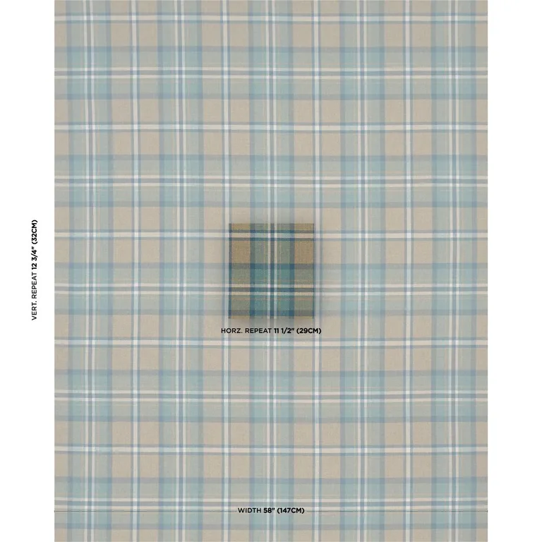 Schumacher 86610 Harris Merino Plaid Leaf fabric swatch