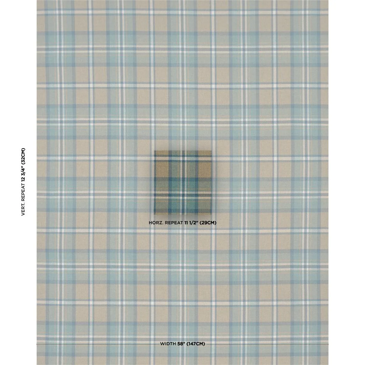 Schumacher 86610 Harris Merino Plaid Leaf fabric swatch