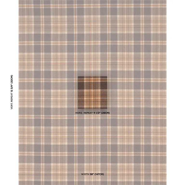 Schumacher 86611 Harris Merino Plaid Spice fabric swatch