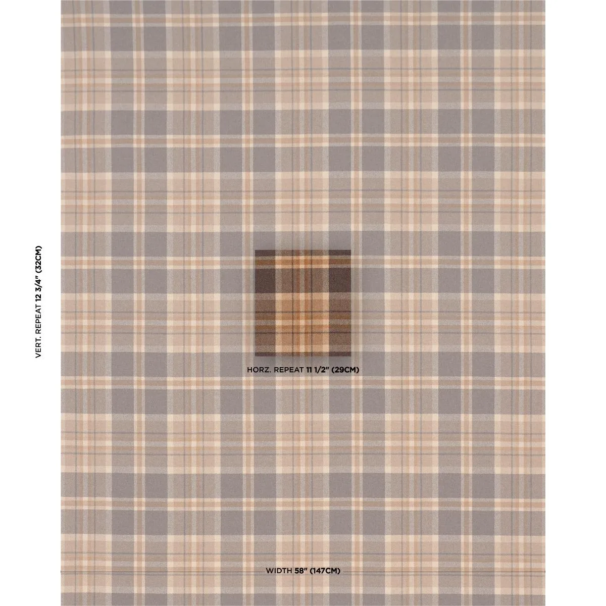 Schumacher 86611 Harris Merino Plaid Spice fabric swatch