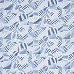 Schumacher 183161 Hatchmark Hand Print Blues fabric swatch